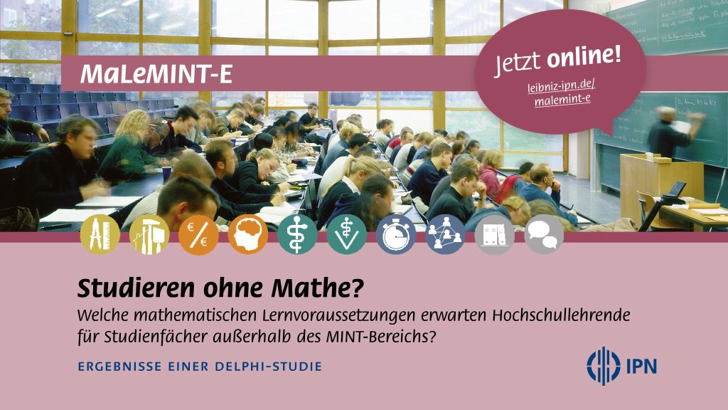 Ankündigungsplakat zur MaLeMINT-E-Broschüre "Studieren ohne Mathe?"